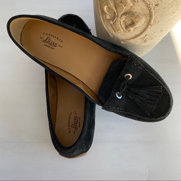 G.H. Bass Bonnie black suede loafers tassels 7 - Picture 4 of 4